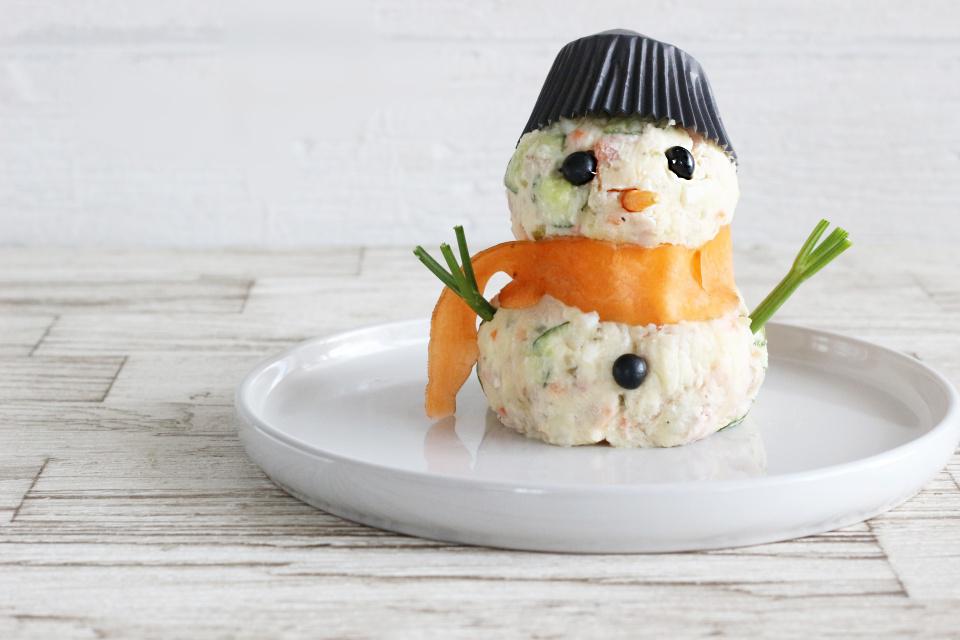 ポテトサラダ　スノーマン　雪だるま　MG_6741
