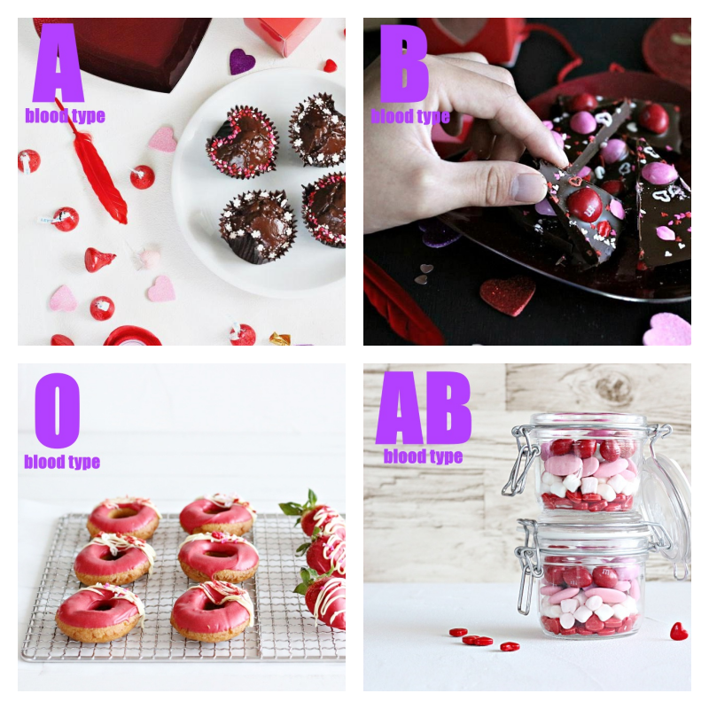 collage 4 blood types klastyling